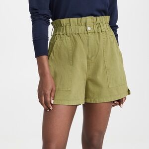 NWT Blank Nyc Paperbag Waist Twill Shorts In Green Size SMALL